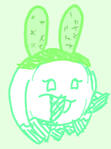 Doodle of tabby (new nickname) wearing a Cacee bunny hood